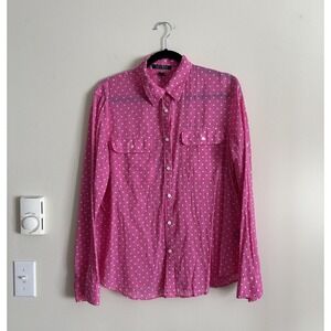 Lauren Ralph Lauren Pink Polka Dot Button-Down Shirt